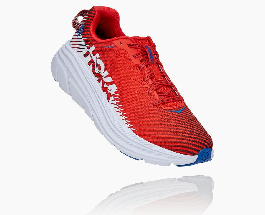 Hoka Australia One One Rincon 2 - Mens Running Shoes Red/White - JBKAR-8320